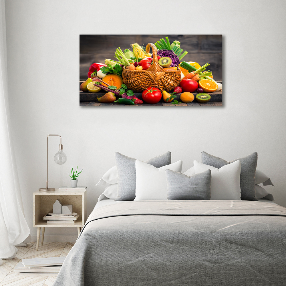 Tableau imprimé sur toile Panier de fruits et légumes