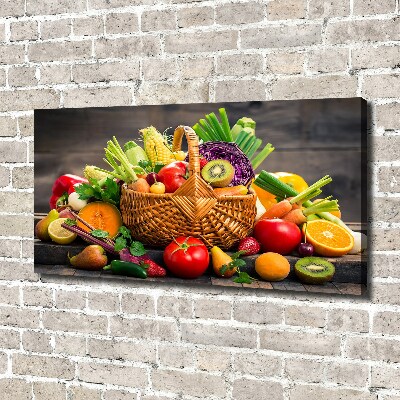 Tableau imprimé sur toile Panier de fruits et légumes