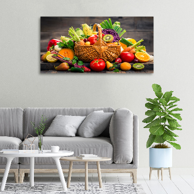 Tableau imprimé sur toile Panier de fruits et légumes