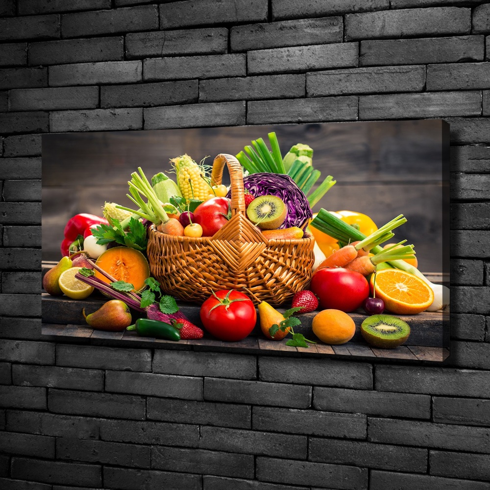 Tableau imprimé sur toile Panier de fruits et légumes