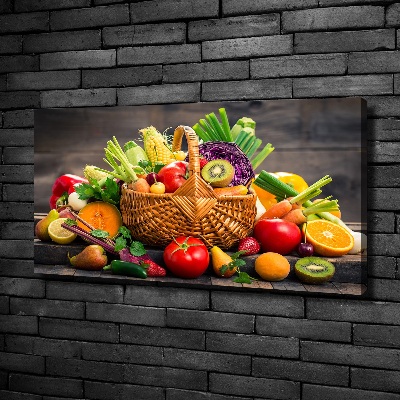 Tableau imprimé sur toile Panier de fruits et légumes