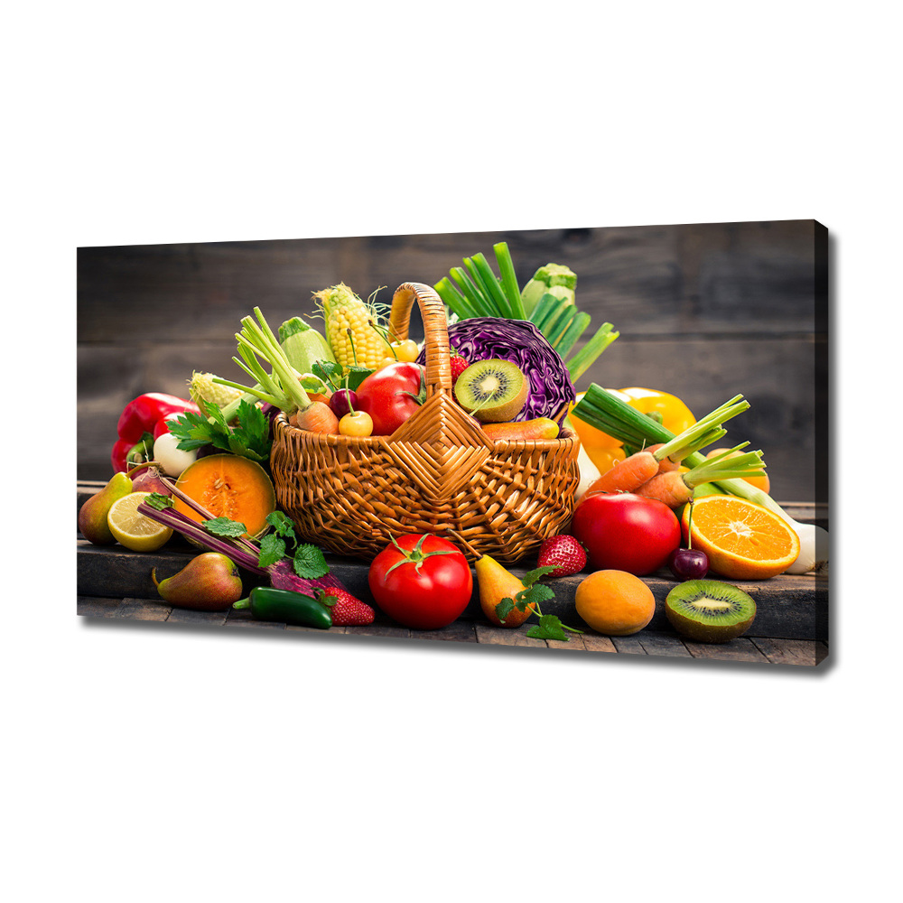 Tableau imprimé sur toile Panier de fruits et légumes