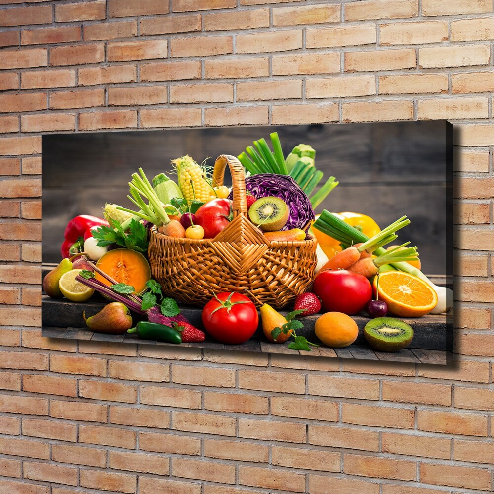 Tableau imprimé sur toile Panier de fruits et légumes