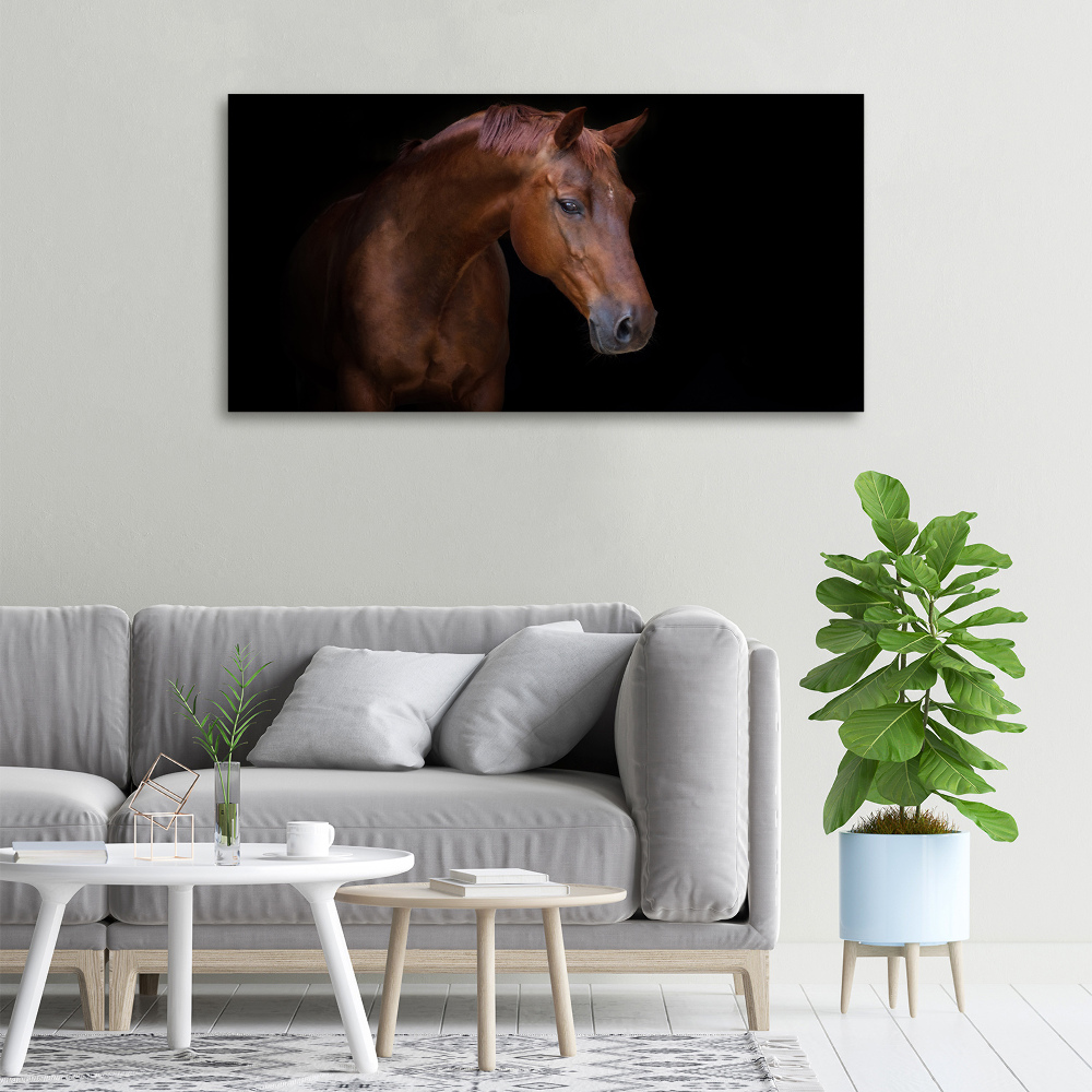 Tableau toile imprimée Cheval brun