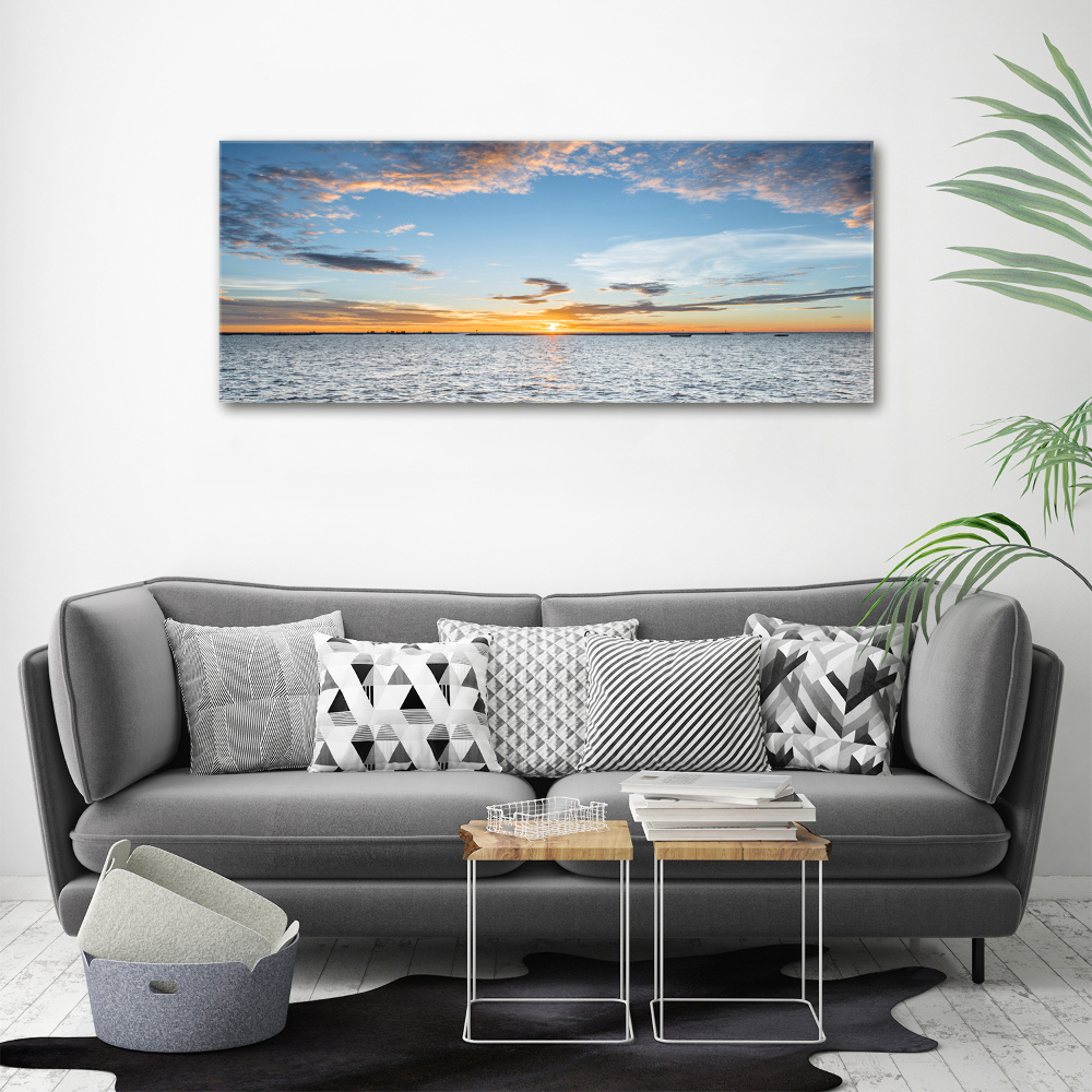 Tableau mural sur toile Crépuscule au bord de la mer