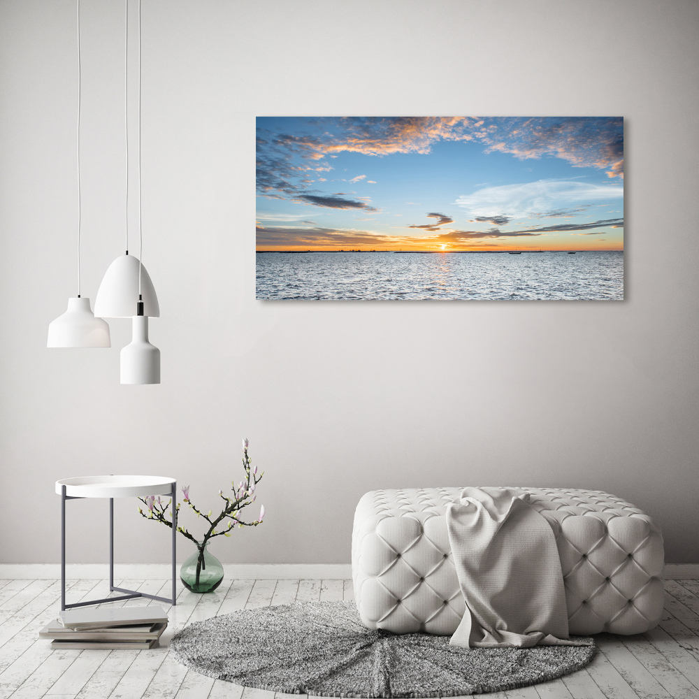 Tableau mural sur toile Crépuscule au bord de la mer