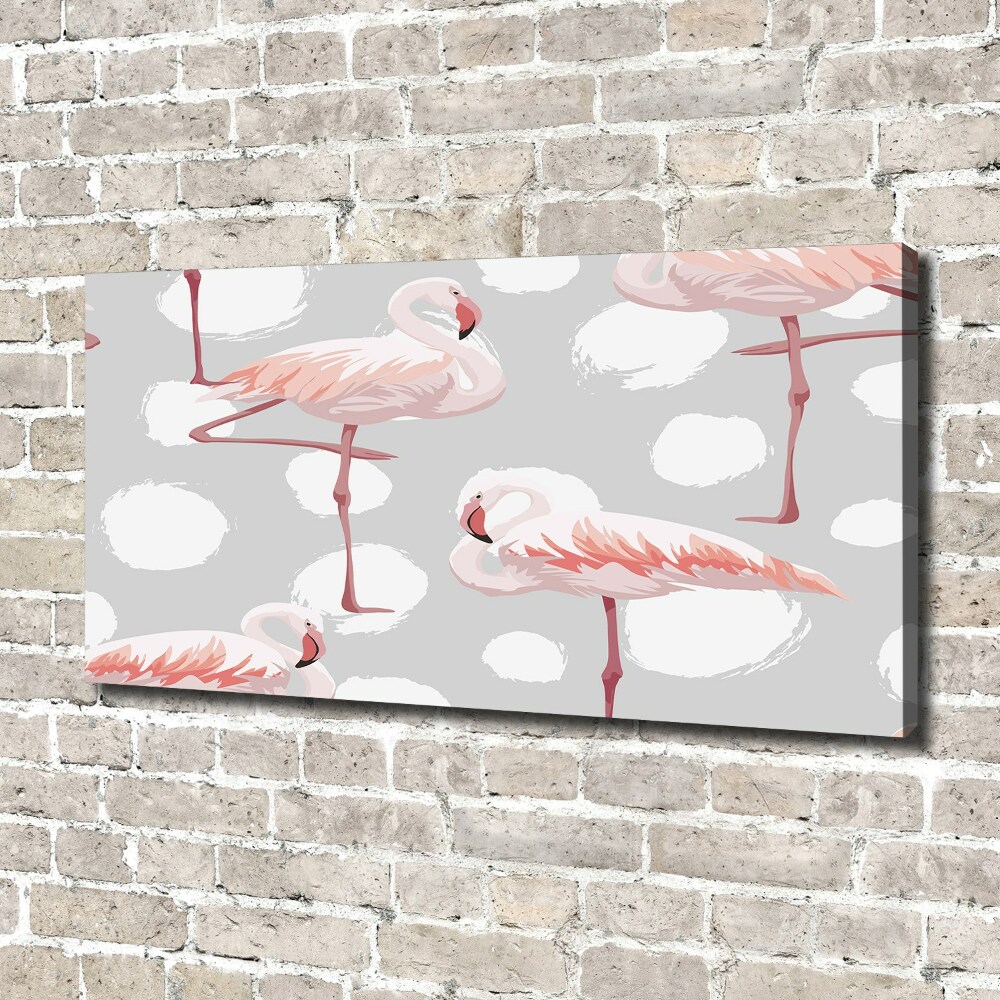 Tableau toile imprimée Flamants