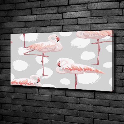 Tableau toile imprimée Flamants