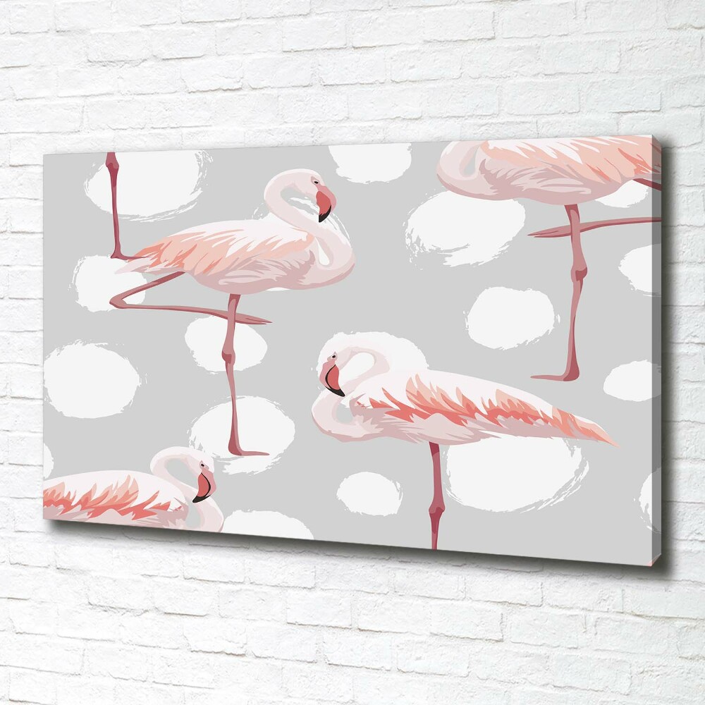 Tableau toile imprimée Flamants