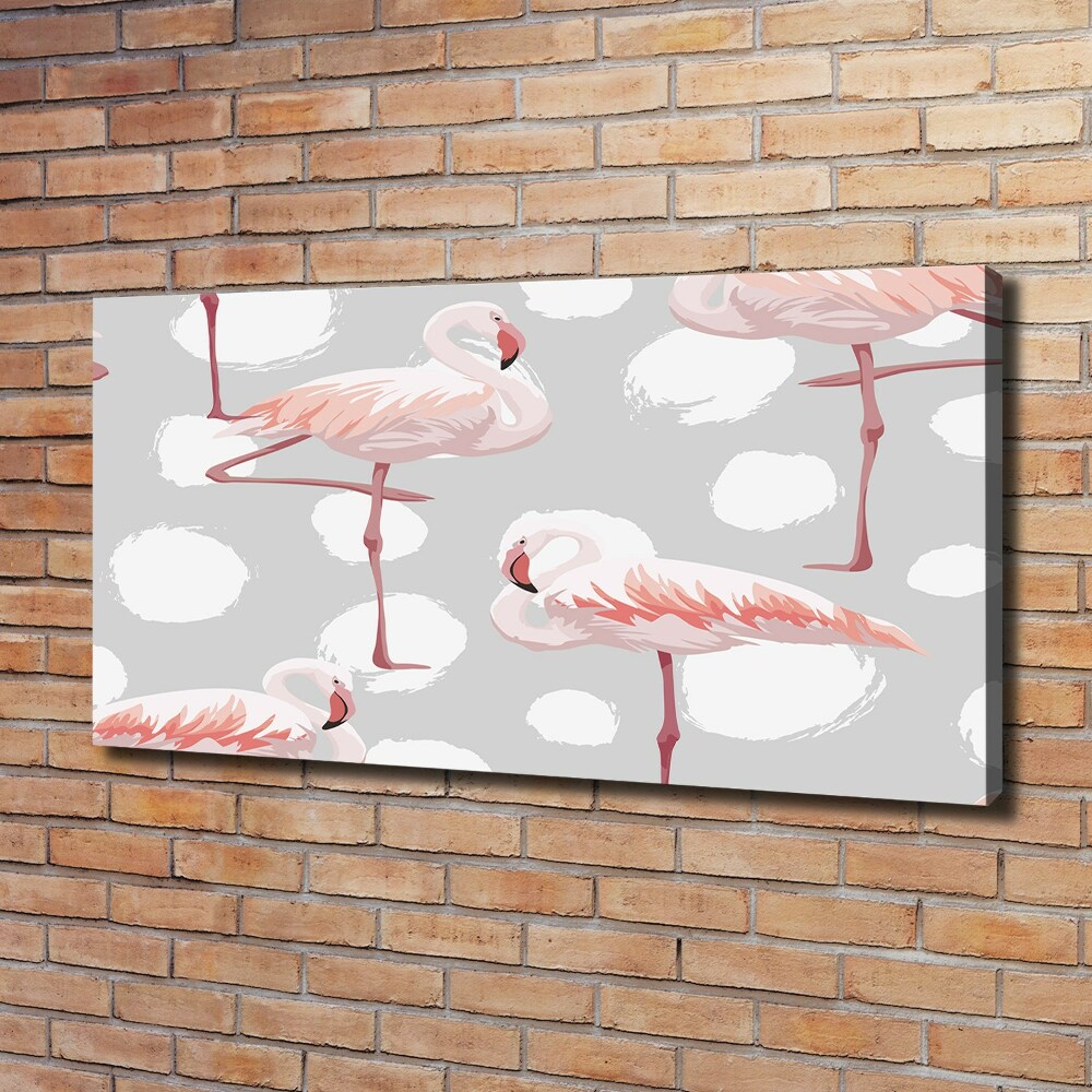 Tableau toile imprimée Flamants