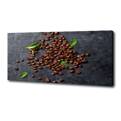 Tableau imprimé sur toile Grains de café fond en ciment