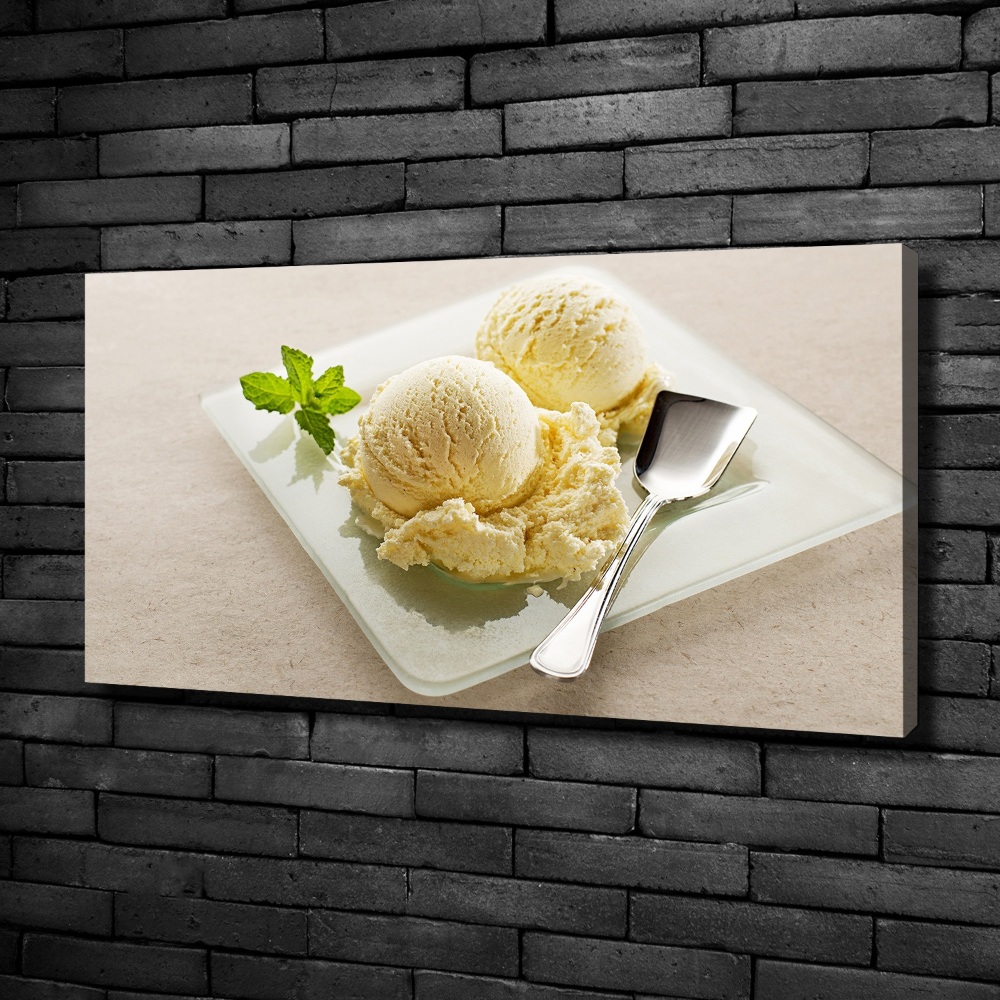 Tableau imprimé sur toile Glace sur assiette