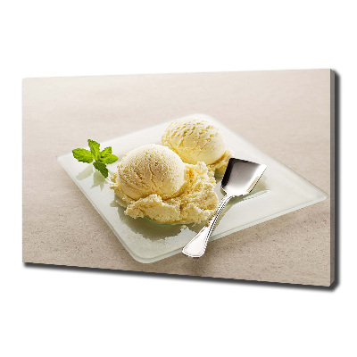 Tableau imprimé sur toile Glace sur assiette