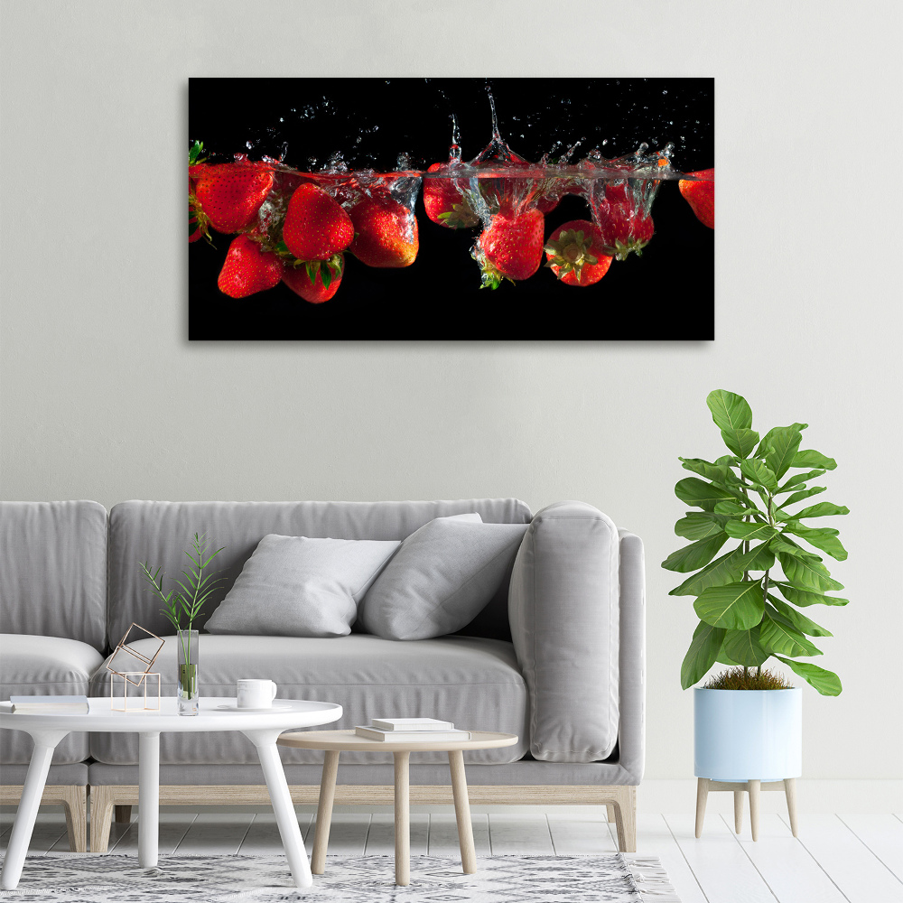 Tableau photo sur toile Fraises sous l'eau