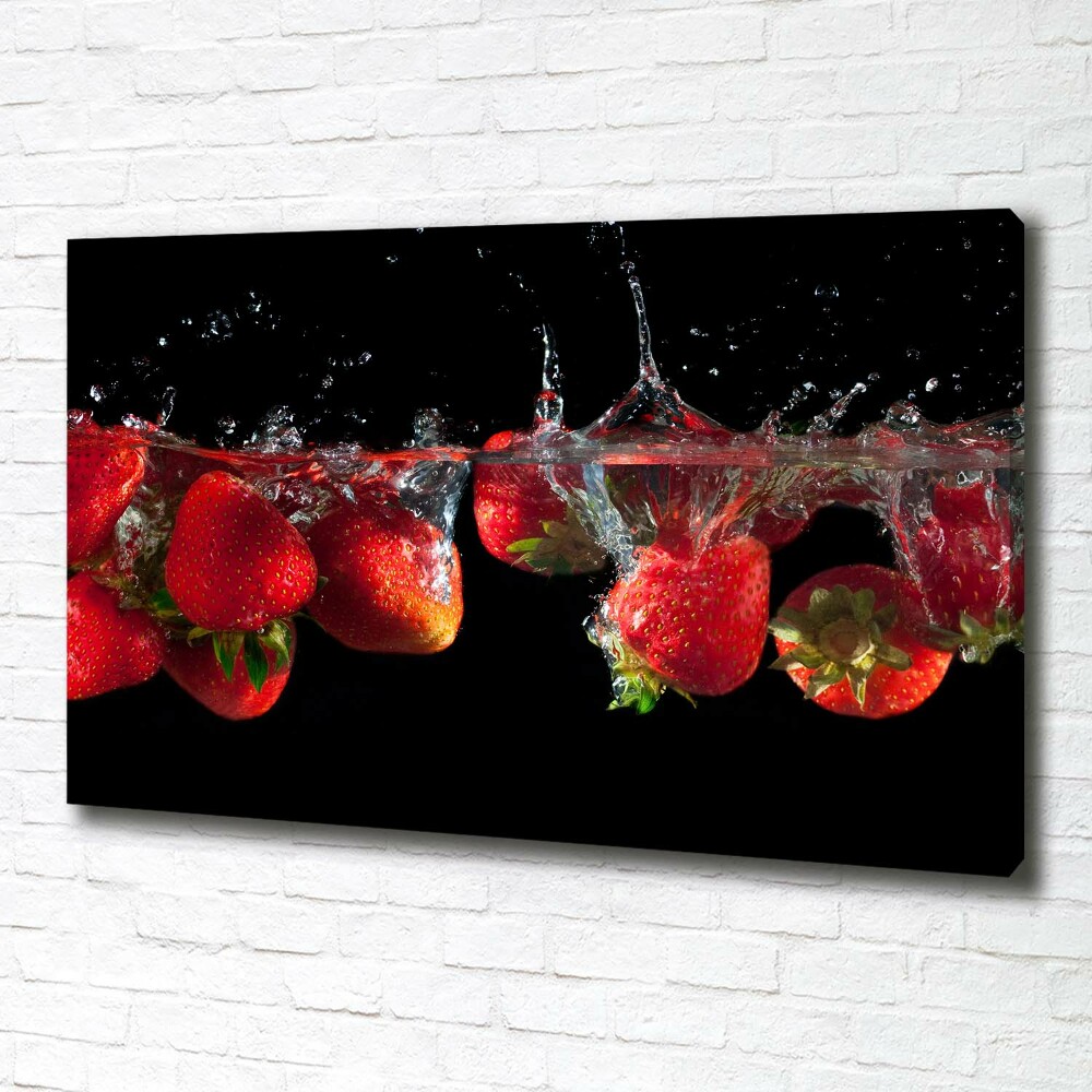 Tableau photo sur toile Fraises sous l'eau