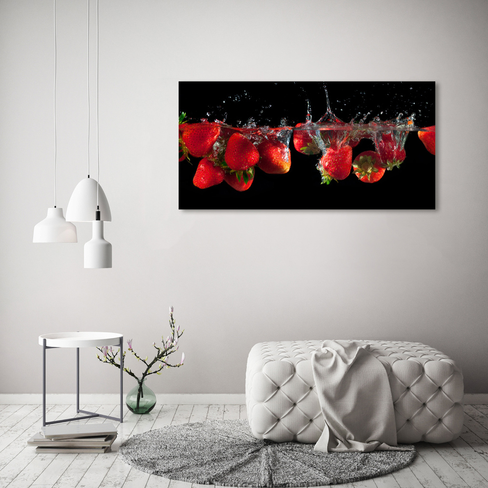 Tableau photo sur toile Fraises sous l'eau