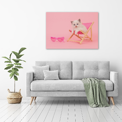 Tableau mural sur toile Chat sur une chaise longue