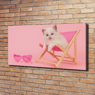 Tableau mural sur toile Chat sur une chaise longue