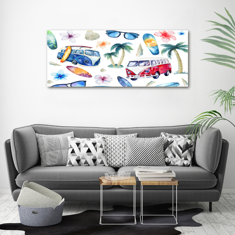 Tableau sur toile Symboles du surf