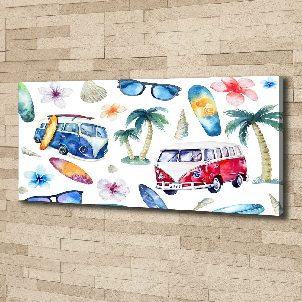 Tableau sur toile Symboles du surf