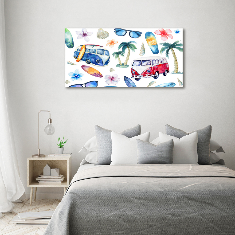 Tableau sur toile Symboles du surf