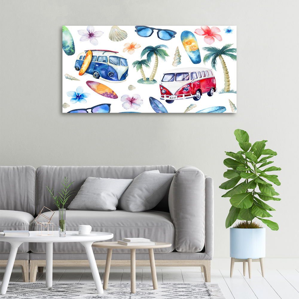 Tableau sur toile Symboles du surf