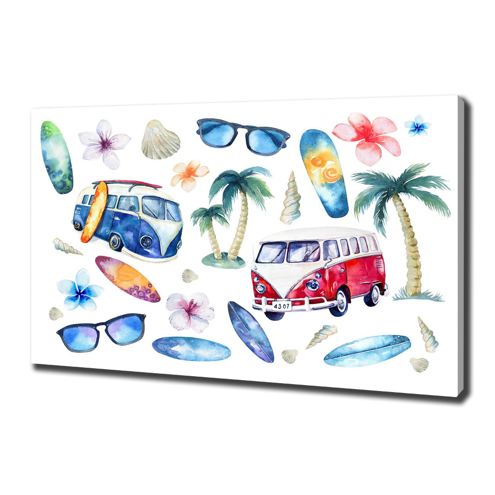 Tableau sur toile Symboles du surf