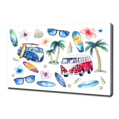 Tableau sur toile Symboles du surf