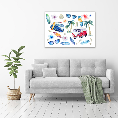 Tableau sur toile Symboles du surf