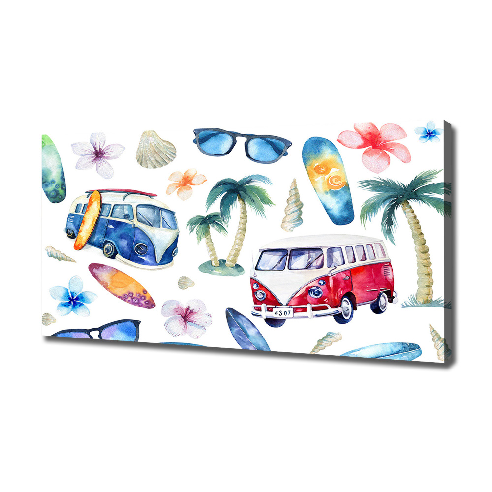 Tableau sur toile Symboles du surf