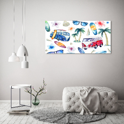 Tableau sur toile Symboles du surf