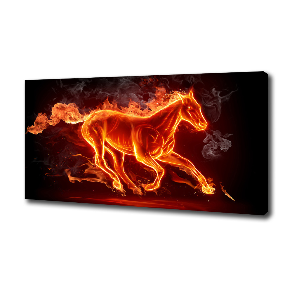 Tableau toile imprimée Cheval en flammes