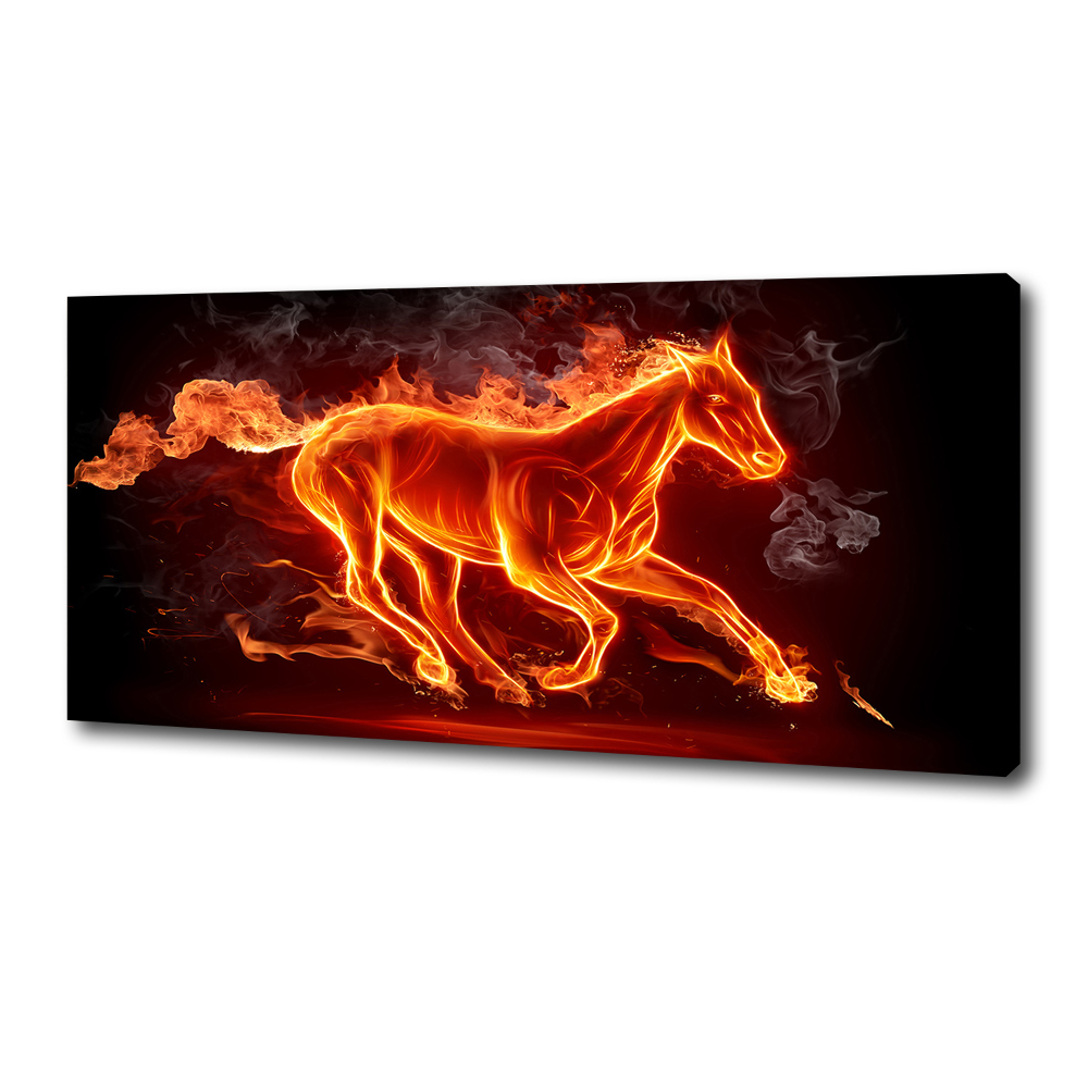 Tableau toile imprimée Cheval en flammes