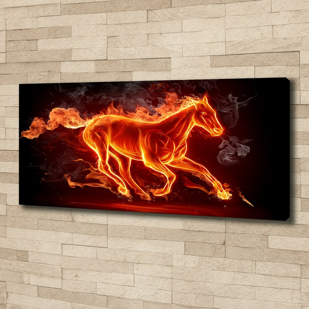 Tableau toile imprimée Cheval en flammes