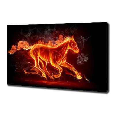 Tableau toile imprimée Cheval en flammes