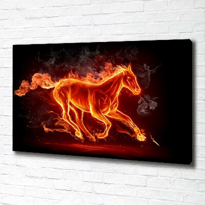 Tableau toile imprimée Cheval en flammes