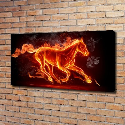 Tableau toile imprimée Cheval en flammes