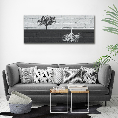 Tableau photo sur toile Arbres sur un mur