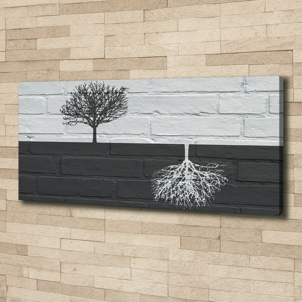 Tableau photo sur toile Arbres sur un mur