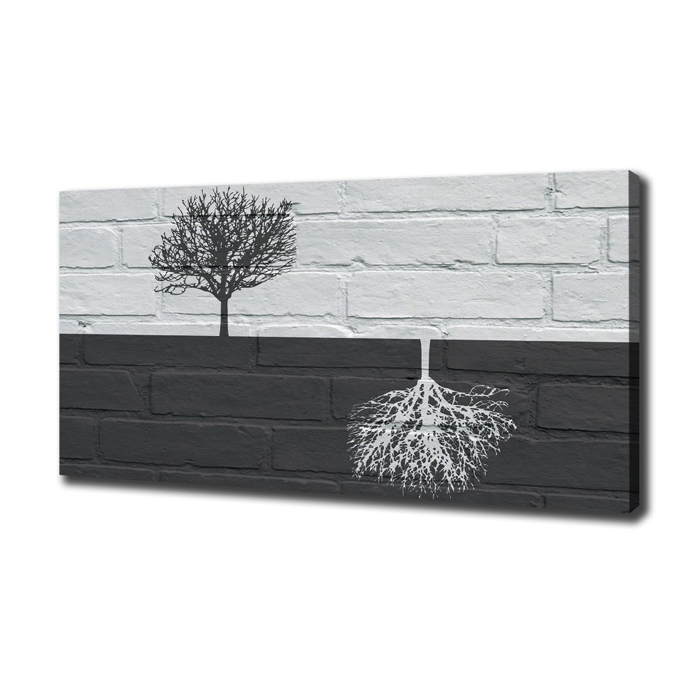 Tableau photo sur toile Arbres sur un mur