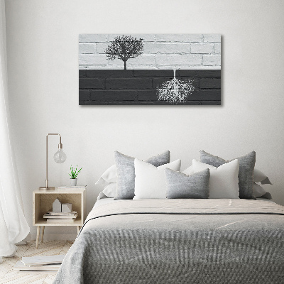 Tableau photo sur toile Arbres sur un mur