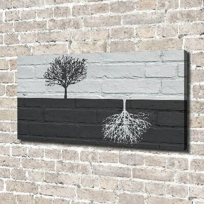 Tableau photo sur toile Arbres sur un mur