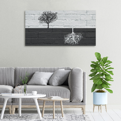 Tableau photo sur toile Arbres sur un mur