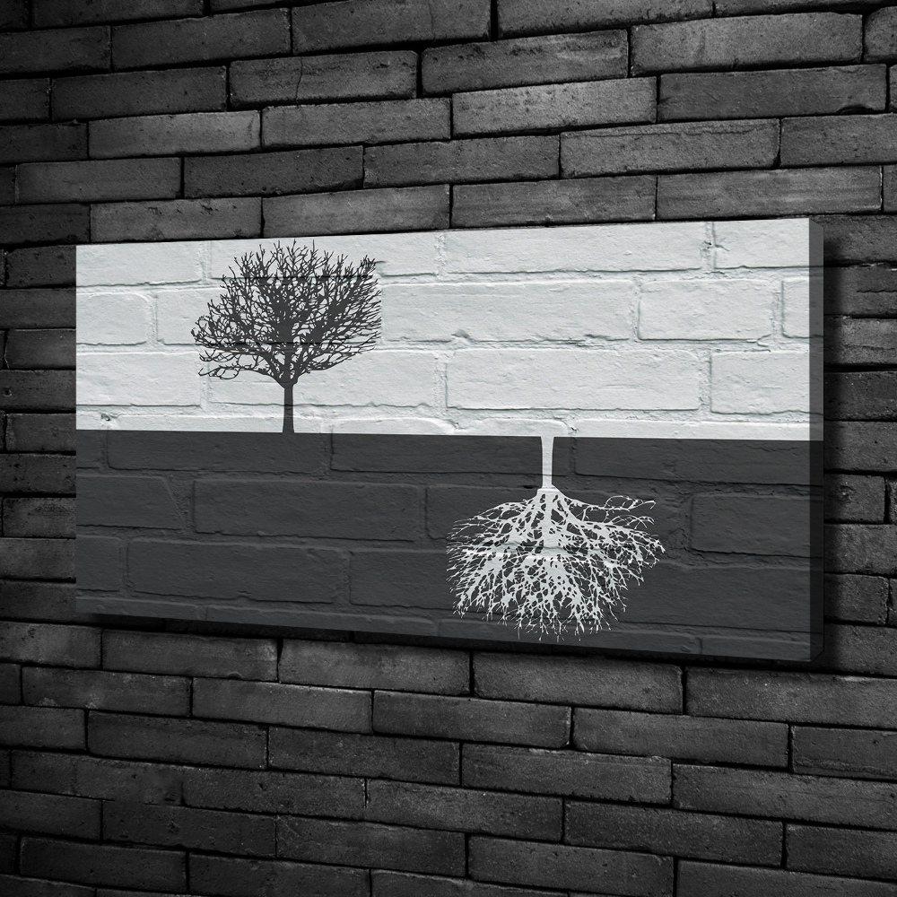 Tableau photo sur toile Arbres sur un mur