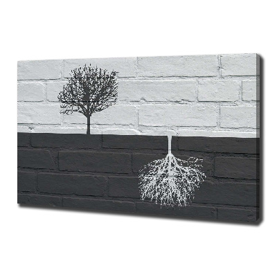 Tableau photo sur toile Arbres sur un mur