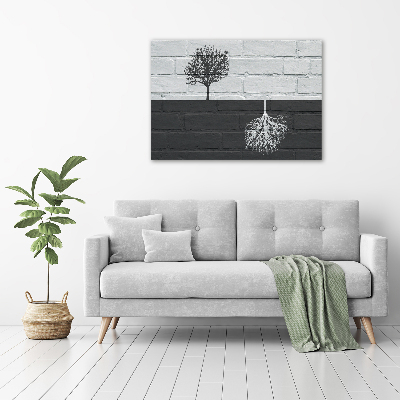 Tableau photo sur toile Arbres sur un mur