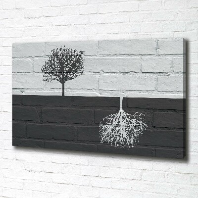 Tableau photo sur toile Arbres sur un mur