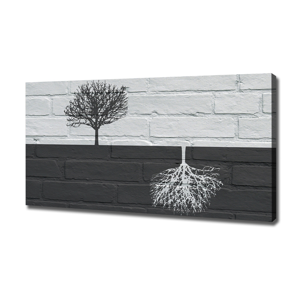 Tableau photo sur toile Arbres sur un mur