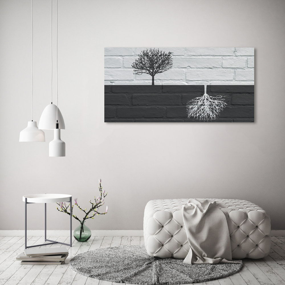 Tableau photo sur toile Arbres sur un mur