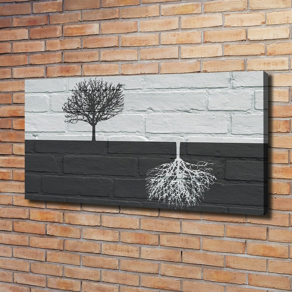 Tableau photo sur toile Arbres sur un mur